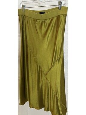 ATM Anthony Thomas Melillo Silk Pull-On Midi Skirt Antique Gold Sz Med NWOT $395